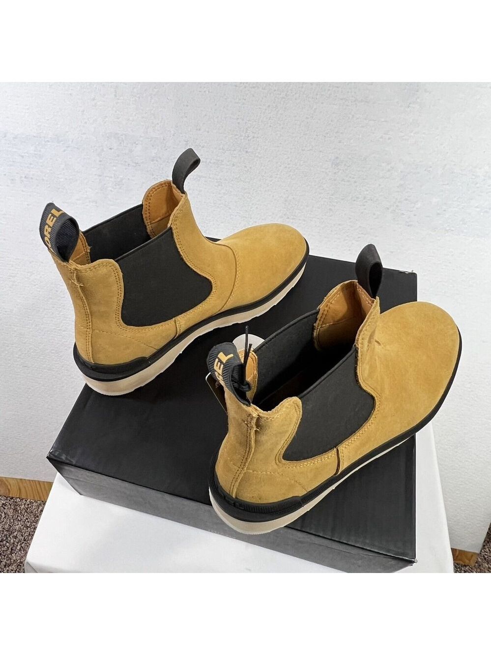 SOREL Hi-Line Heel Chelsea Boots Sz 11 Brown NWT Waterproof Suede Outdoor Women - Picture 5 of 10